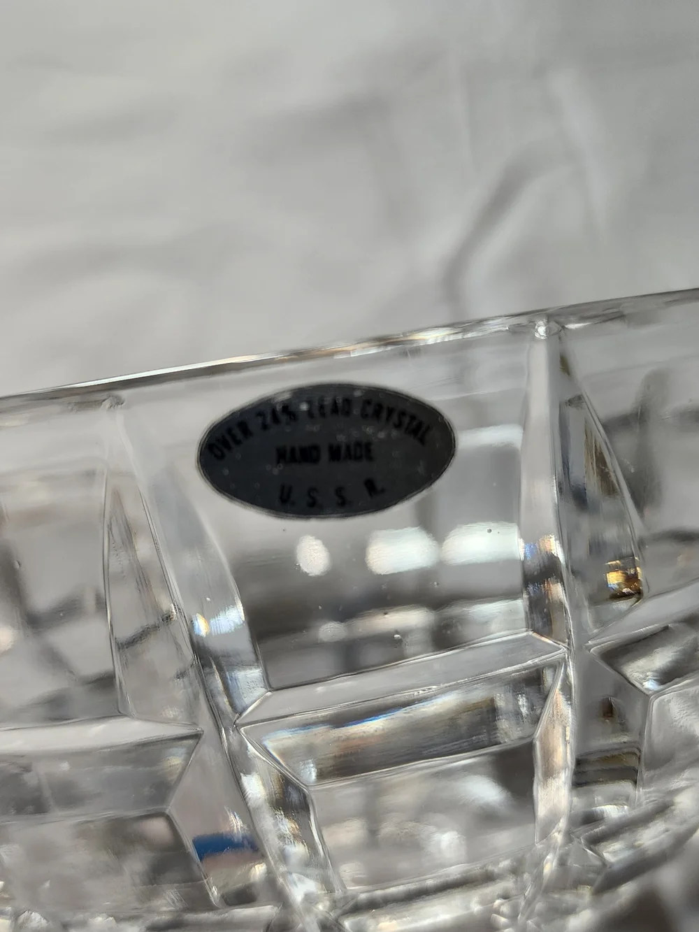 Cut Crystal Glass Serving Bowl - Clear